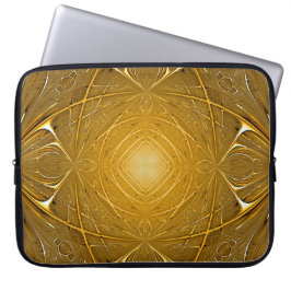 Capa Para Notebook design de padrão Dourado de metal