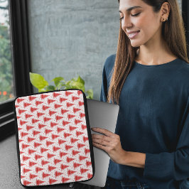 Capa Para Notebook Design de Padrão Vermelho da Árvore Natal