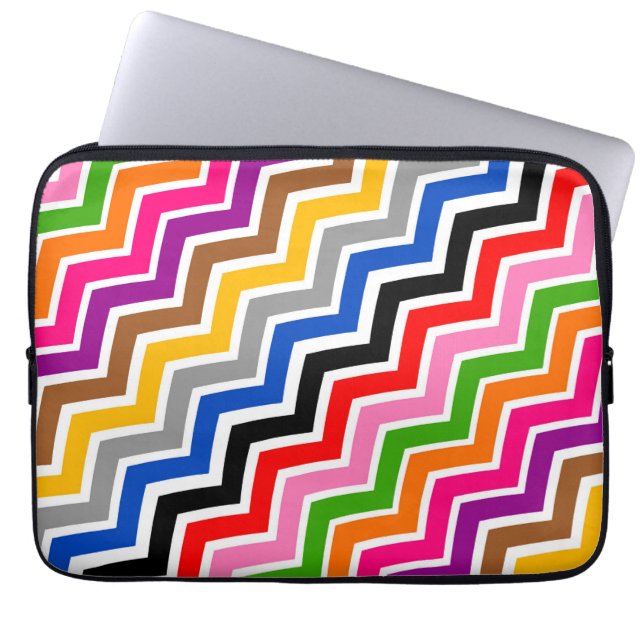 Capa Para Notebook Design de Padrão Zigzag Chevron com várias cores (Frente)