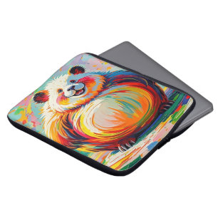 Capa Para Notebook Design de panda-arte abstrato gigante colorida