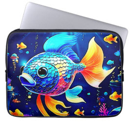 Capa Para Notebook Design de Peixes de Recifes Vibrantes