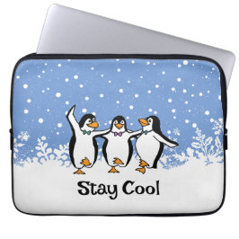 Capa Para Notebook Design de Pinguins Dançantes