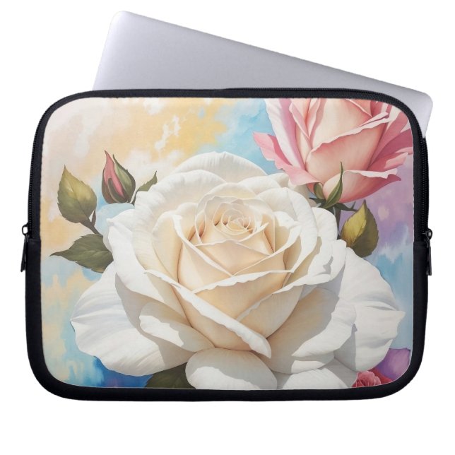 Capa Para Notebook Design de pintura Rose Bouquet (Frente)