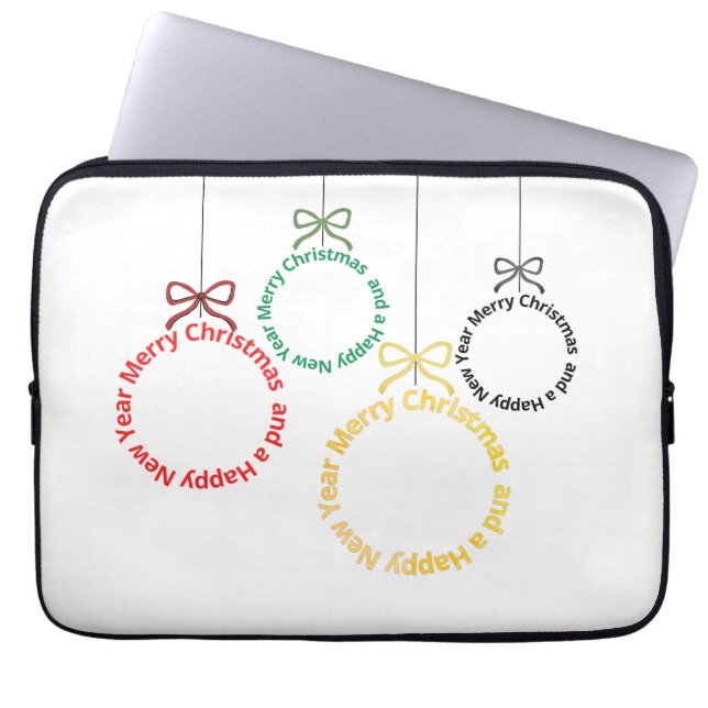 Capa Para Notebook Design de Texto de Enfeites de Natal (Frente)