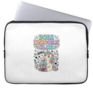 Capa Para Notebook Design de Tipografia Kawaii Clube Unicórnio Boba U