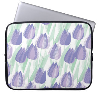 Capa Para Notebook Design de Tulipas: floral violeta pálido.