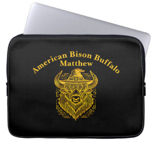 Capa Para Notebook Design de um bison com um chapéu