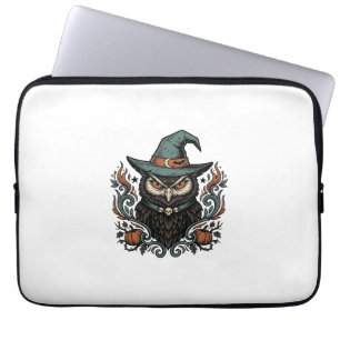 Capa Para Notebook Design de vetor de chapéu de bruxa de coruja de Ha