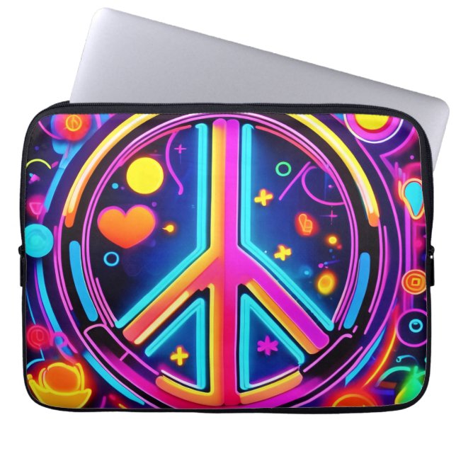 Capa Para Notebook Design de Vibrante Sinal de Paz (Frente)