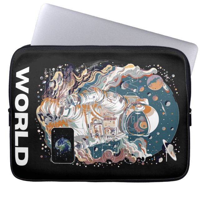 Capa Para Notebook Design do Astronauta Mundial (Frente)