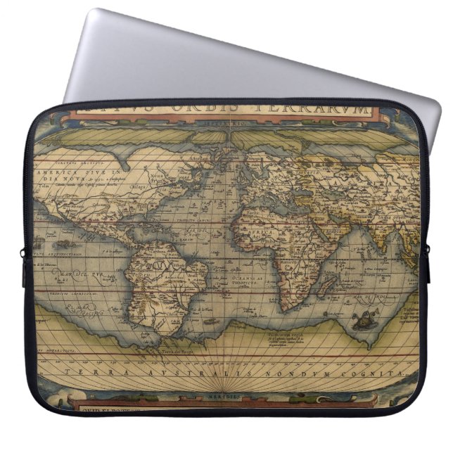 Capa Para Notebook Design do Atlas Histórico do Mapa do Mundo de Vint (Frente)