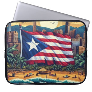 Capa Para Notebook Design e Bandeira de Porto Rico - Na moda