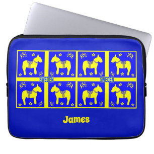 Capa Para Notebook design escandinava, cavalo sueco, personalizar,