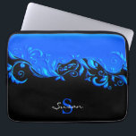 Capa Para Notebook Design Floral Azul a Preto<br><div class="desc">🥇 UM DESIGN DE ARTE DE DIREITOS AUTORAIS ORIGINAL, DE Donna Siegrist, DISPONÍVEL SOMENTE NO ZAZZLE! Bolsa de laptop pronta para você personalizar. ✔ NOTA: APENAS MUDE AS ÁREAS MODELO NECESSÁRIAS! 😀 Se necessário, você pode remover o texto e começar a adicionar o texto e a fonte que quiser. 📌...</div>