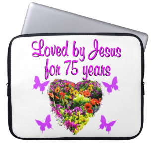 CAPA PARA NOTEBOOK DESIGN FLORAL PERSONALIZADO 75.º ANIVERSÁRIO