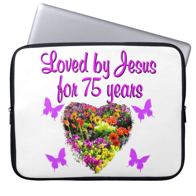 CAPA PARA NOTEBOOK DESIGN FLORAL PERSONALIZADO 75.º ANIVERSÁRIO (Frente)