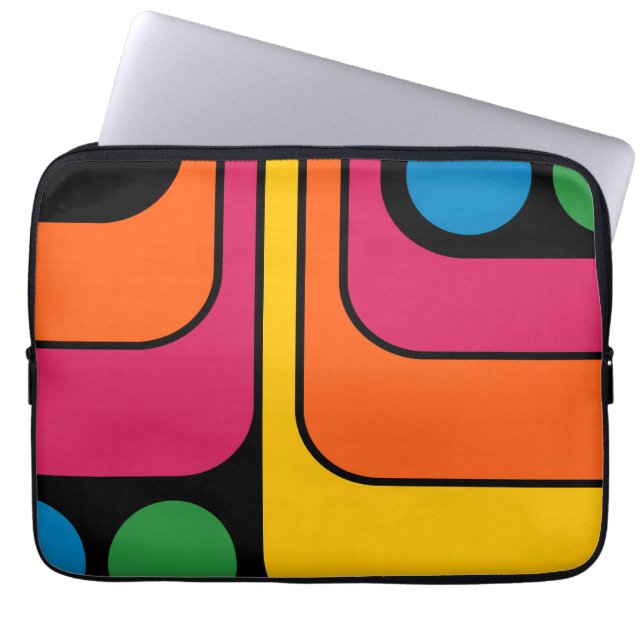 Capa Para Notebook Design Geométrico Estilo Retro Mod Anos 70 (Frente)