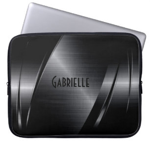 Capa Para Notebook Design Geométrico Metálico Negro