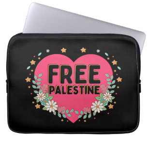 Capa Para Notebook design gráfico cardíaco rosa-giro-palestiniano