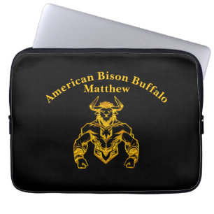 Capa Para Notebook Design Gráfico de Bison Dourado