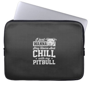 Capa Para Notebook Design Pitbull Fique em Casa e Relaxe