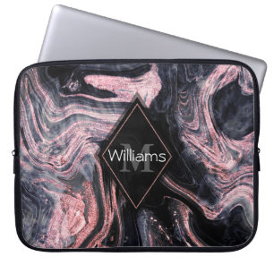 Capa Para Notebook Design rosa na moda abstrato marbleized