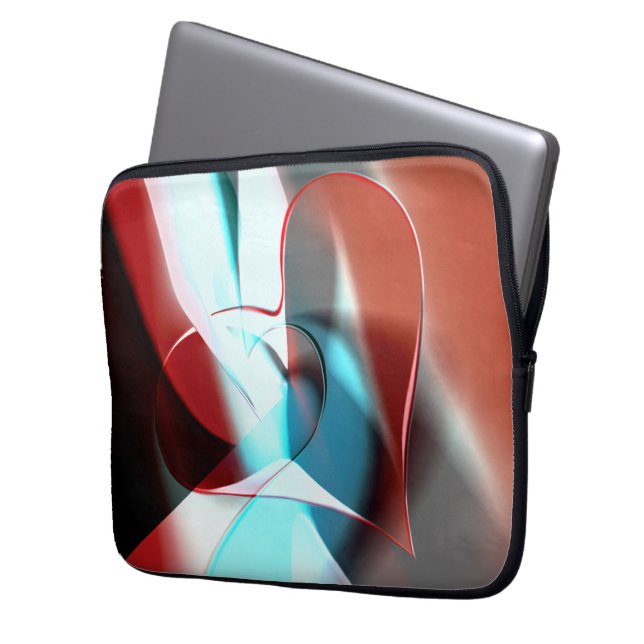 Capa Para Notebook Design simples do coração, mistura de tons cristal (Frente Esquerda)