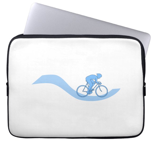 Capa Para Notebook Design temático do ciclismo à moda no azul (Frente)