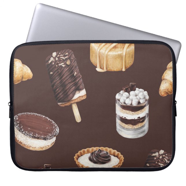 Capa Para Notebook Desserts Deliciosos: Padrão de Desenho de Comida (Frente)