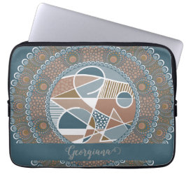 Capa Para Notebook Destaque de Teal e Abstrato de Dourado Personaliza