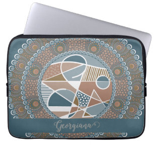 Capa Para Notebook Destaque de Teal e Abstrato de Dourado Personaliza