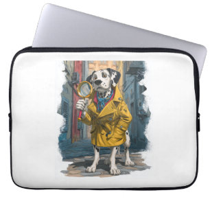 Capa Para Notebook Detetive Dálmata � Cão Solucionador de Crimes