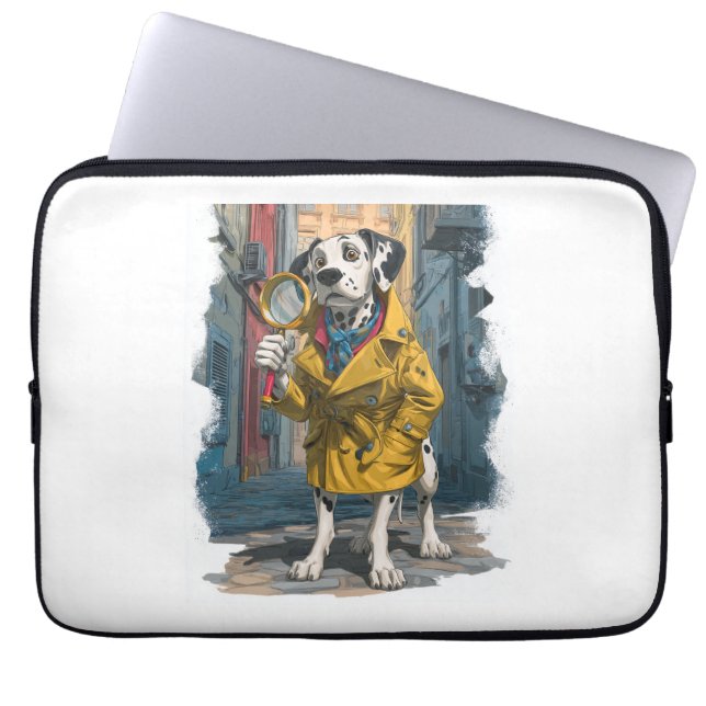 Capa Para Notebook Detetive Dálmata � Cão Solucionador de Crimes (Frente)