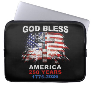 Capa Para Notebook Deus Abençoe a América 250 Anos 1776-2026 Crista