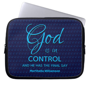Capa Para Notebook DEUS Cristão Inspiracional AZUL ESTÁ NO CONTROLE
