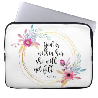 Capa Para Notebook Deus está dentro de seu salmo 46:5