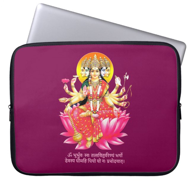 Capa Para Notebook Deusa Gayatri Devi no Lotus Hindu Deity (Frente)