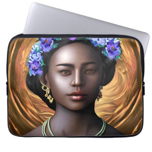 Capa Para Notebook Deusa Negra Arte de IA de Mulher Afro-Americana