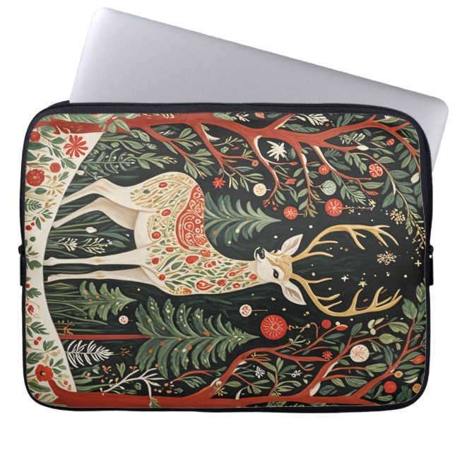 Capa Para Notebook Dezinho de Natal da Floresta da Meia-Noite (Frente)