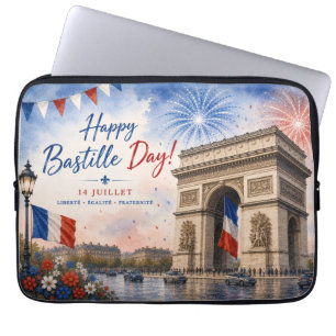 Capa Para Notebook dia da Bastilha Arco do triunfo Paris França fogo