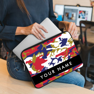 Capa Para Notebook Dia da Independência Camuflagem Seu nome Personali