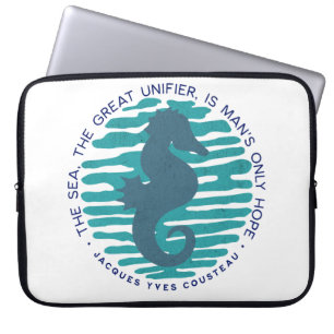 Capa Para Notebook Dia da Terra, Cavalo do Mar e Ondas, Limpar o Ocea