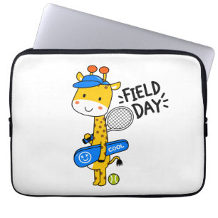 Capa Para Notebook Dia de Campo de Tênis da Girafa Fofa – Personagem