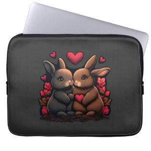Capa Para Notebook Dia de os namorados Bunny Bliss, Amor Corações e R