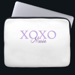 Capa Para Notebook Dia de os namorados Xoxo adicione nome pastel roxo<br><div class="desc">design</div>