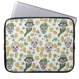 Capa Para Notebook Dia de São Patrício Irish Sugar Skull Personalizad
