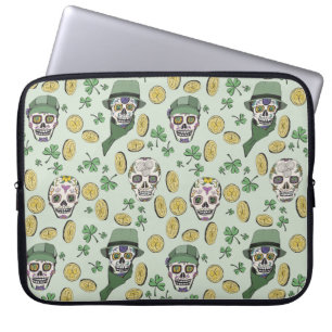 Capa Para Notebook Dia de São Patrício Irish Sugar Skull Personalizad