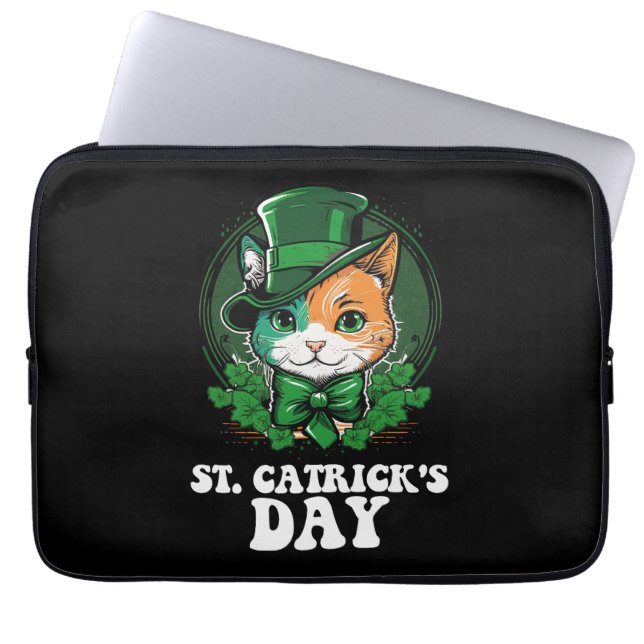 Capa Para Notebook Dia de St Catricks Amantes de Gatos Dia de São Pat (Frente)