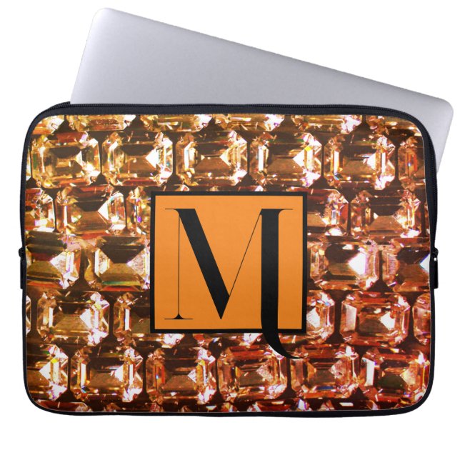 Capa Para Notebook Diamantes amarelos, diamantes de laranja, gemstone (Frente)