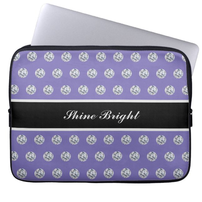 Capa Para Notebook Diamantes Elegantes em Estojo para Laptop Azul Lav (Frente)